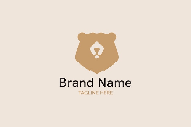 Vector abstract shape bear icon logo