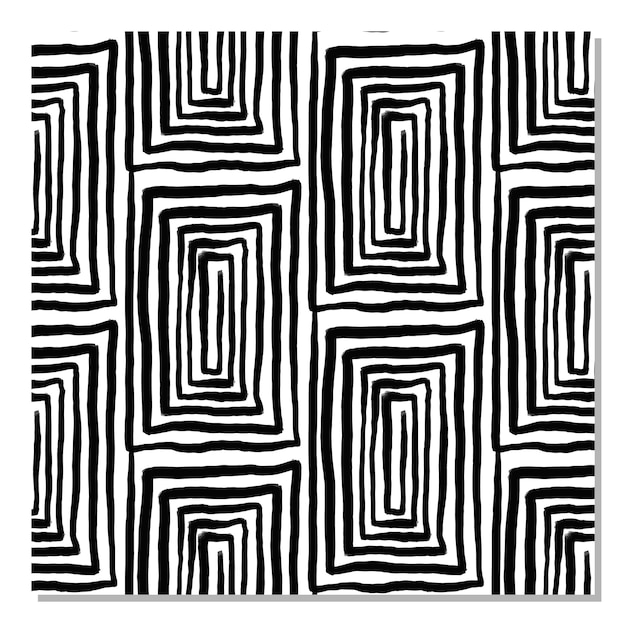 Abstract shape black and white vector pattern