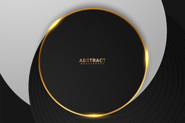 Abstract shape dark and golden color luxury background