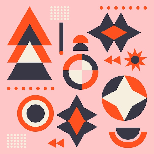 Abstract Shape Flat design arrangement of various geometric elements Illustration Vector