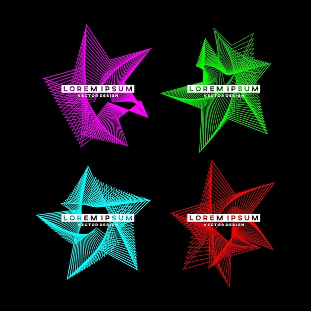 Vector abstract shape of geometric star outline design elements vector illustration