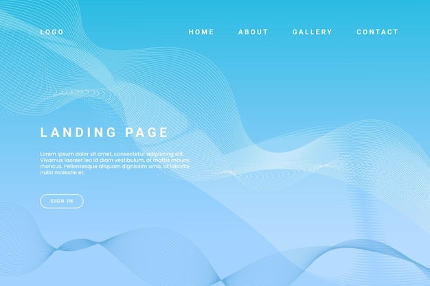 Abstract shape and gradient landing page