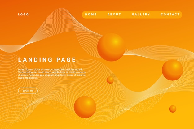 Vector abstract and shape gradient landing page