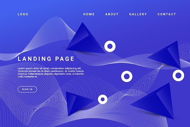 Abstract and shape gradient landing page