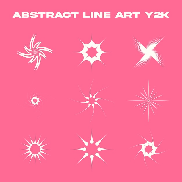 Abstract shape line art y2k