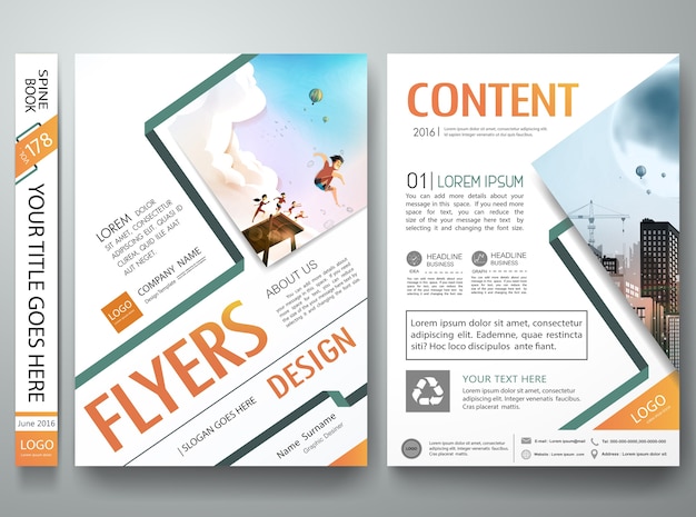 Abstract shape poster portfolio layout design