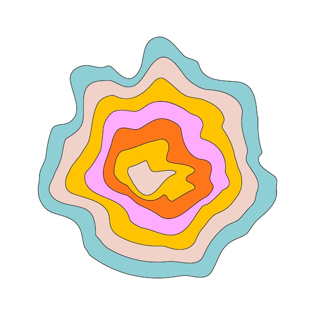 Vector abstract shape in a psychedelic style