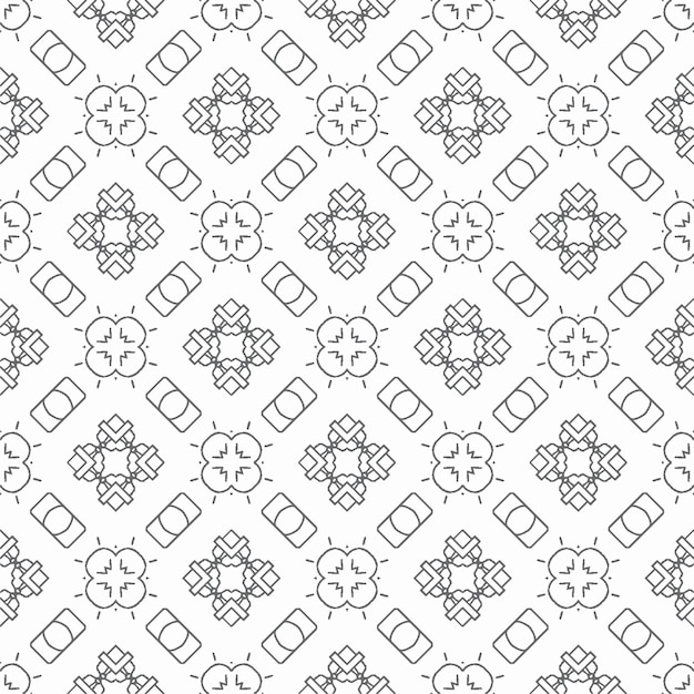 Abstract shape seamless, black line ornament pattern ready to print