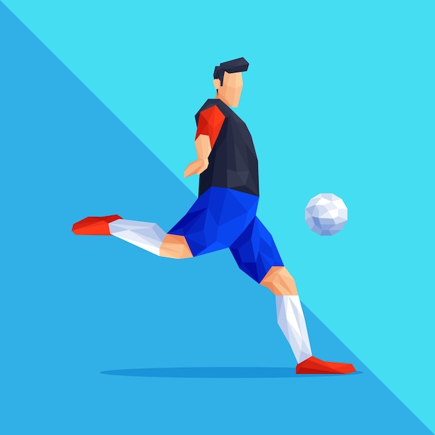 Abstract shape soccer player