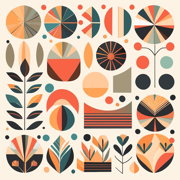 Abstract Shapes Concept HandDrawn Flat Icon Collection