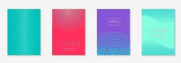 Abstract shapes cover and template with line geometric elements