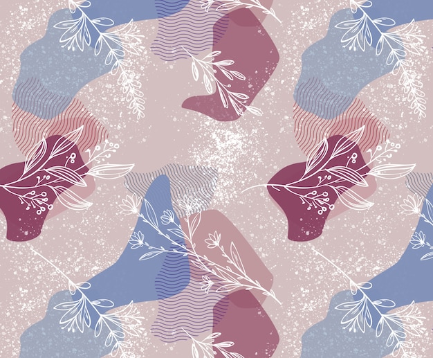 abstract shapes and floral Pattern