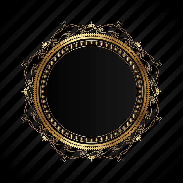 Abstract Shapes Golden Frame Background Design