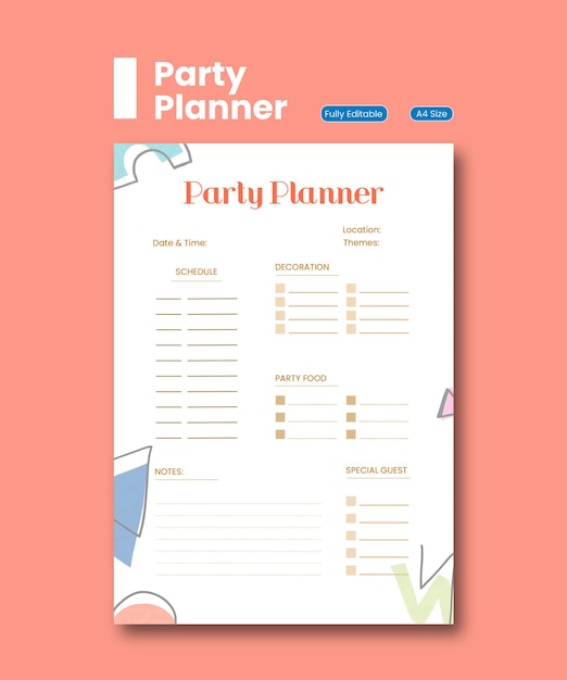 Vector abstract shapes party planner