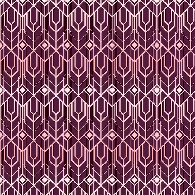 Abstract shapes rose gold art deco pattern