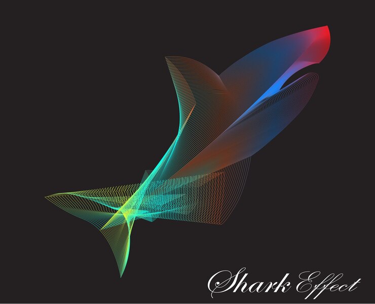 Vector abstract shark on black background