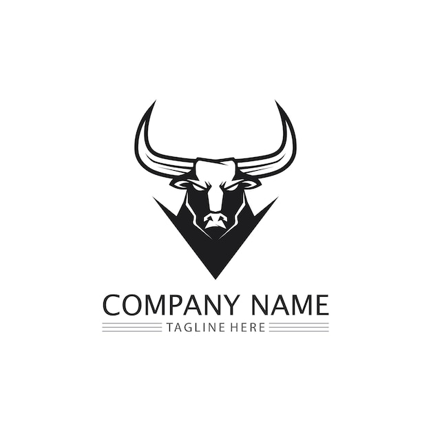 Абстрактный щит бык логотип рога значки логотип значок
