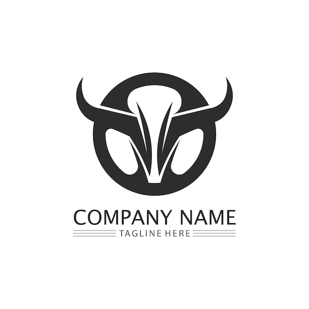 Abstract shield bull logo horn badges logo icon