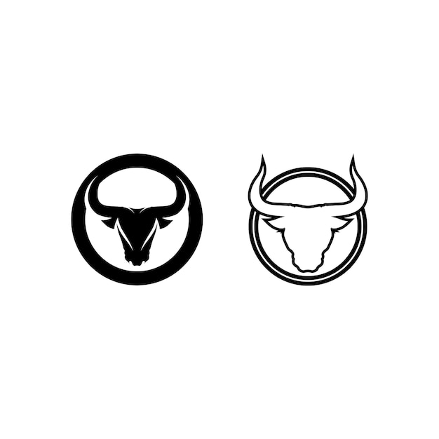 Abstract shield bull logo horn badges logo icon