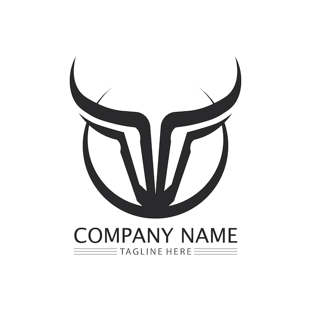 Abstract shield bull logo horn badges logo icon