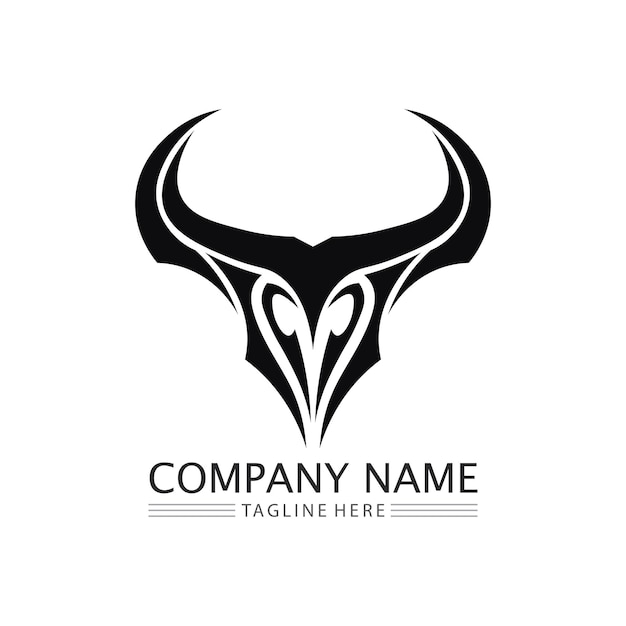 Abstract shield bull logo horn badges logo icon