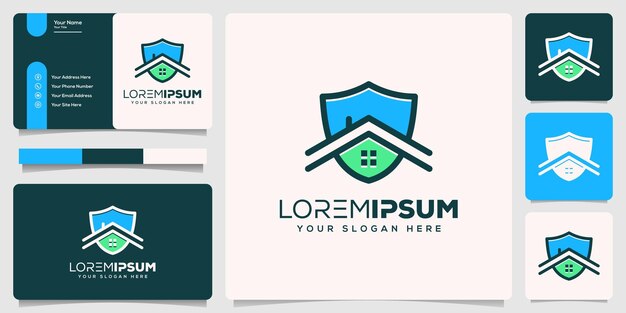 Abstract shield and house logo design