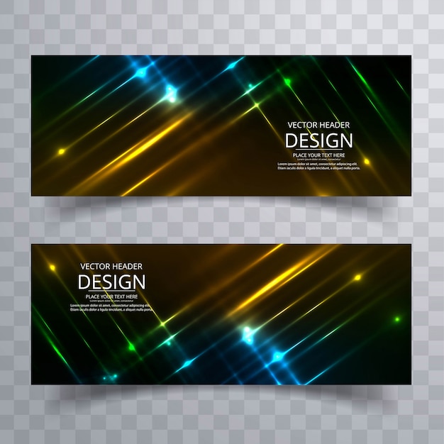 Abstract shiny bright colorful banners set
