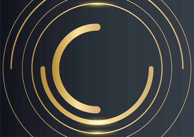 Abstract shiny color gold circle wave luxury background