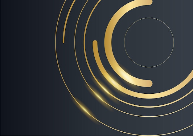 Abstract shiny color gold circle wave luxury background