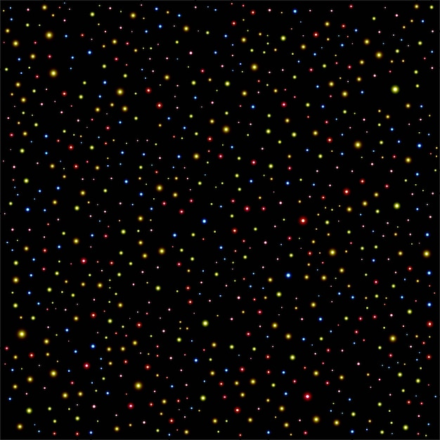 Abstract shiny colorful dots dark background