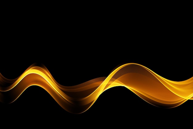 Abstract shiny golden wave color luxury vector backgroundBlack background