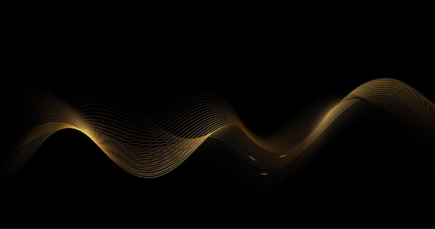 Abstract shiny golden waves background.