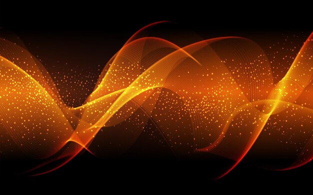 Abstract shiny sparkle wavy flowing lines with light effect background