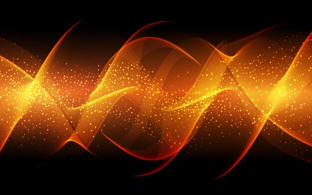 Abstract shiny sparkle wavy flowing lines with light effect background