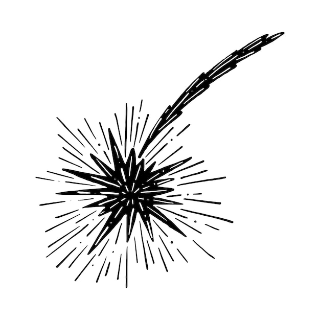추상 유성 떨어지는 별 벡터 요소 낙서 흰색 배경에 고립