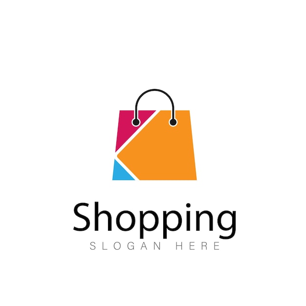 Abstract shopping bag Abstract shopping logo Online shop logo