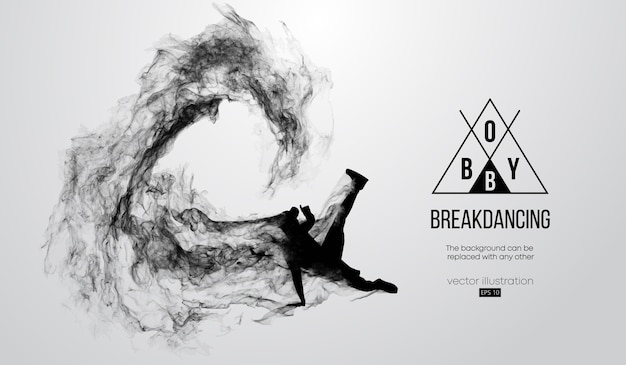 Abstract silhouet van een breakdancer