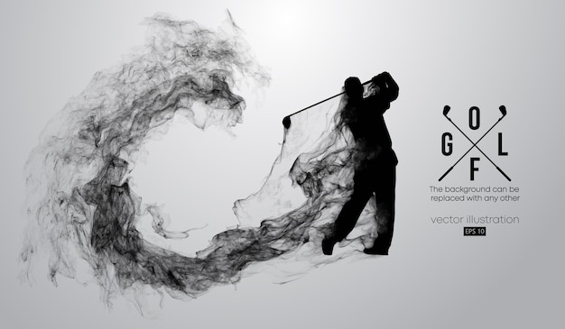 Abstract silhouet van een golfspelerillustratie