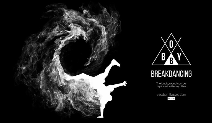 Vector abstract silhouette of a breakdancer