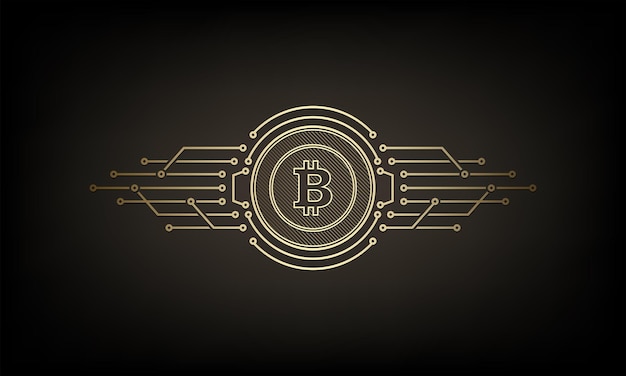 Abstract silhouette of a coin bitcoin