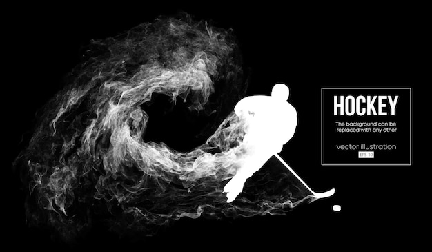 Abstract silhouette of a hockey player