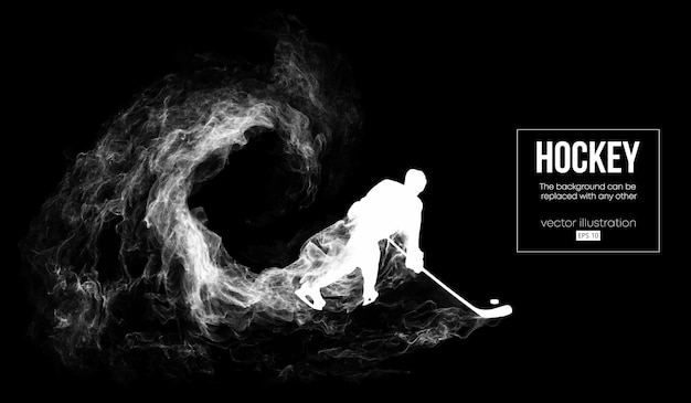 Abstract silhouette of a hockey player