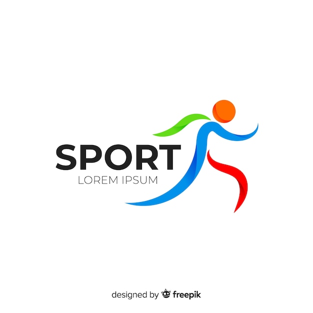 Progettazione piana di logo astratto sport sagoma