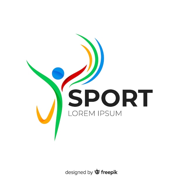 Progettazione piana di logo astratto sport sagoma