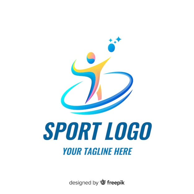 Progettazione piana di logo astratto sport sagoma Vettore Premium