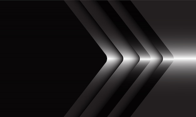 Premium Vector | Abstract silver arrow direction on black modern luxury  futuristic background.