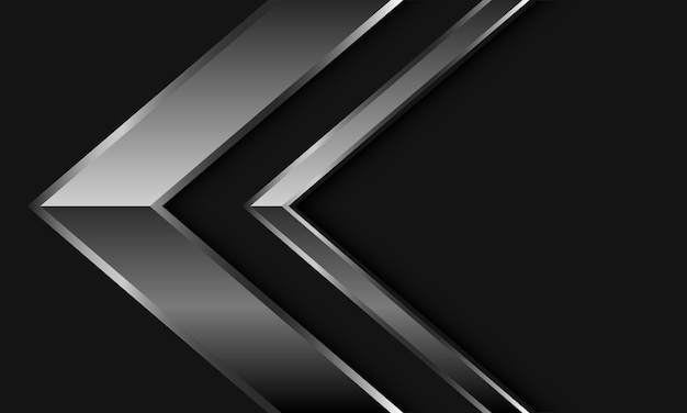 Abstract silver arrow direction geometric grey blank space design modern future background vector