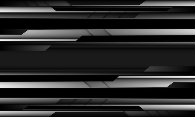 Abstract silver black cyber ultramodern futuristic geometric design technology background vector