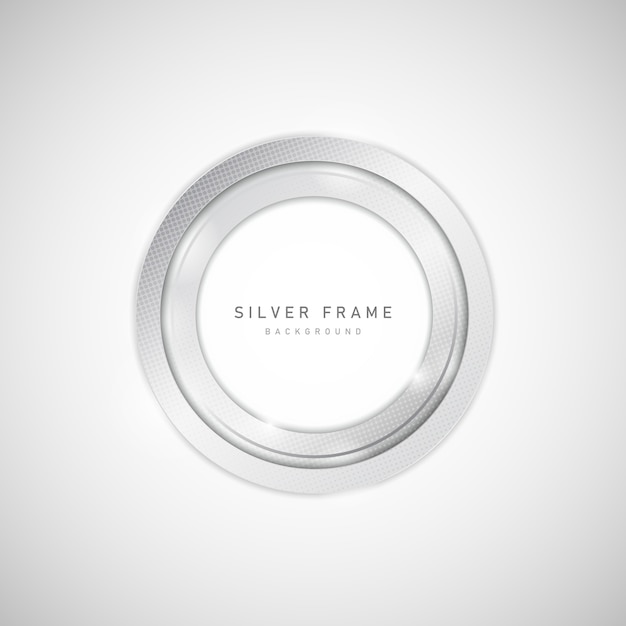 Abstract silver metal of circle frame  with halftone and glare  element.