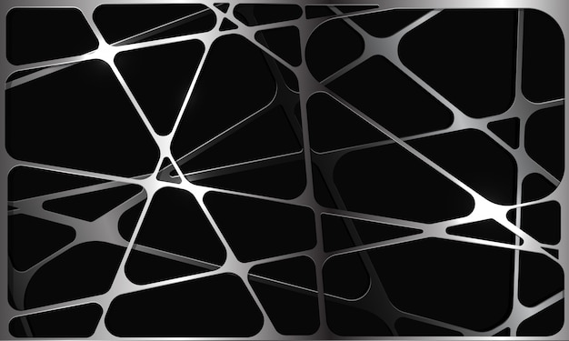 Abstract silver polygon mesh overlap on black design modern futuristic.